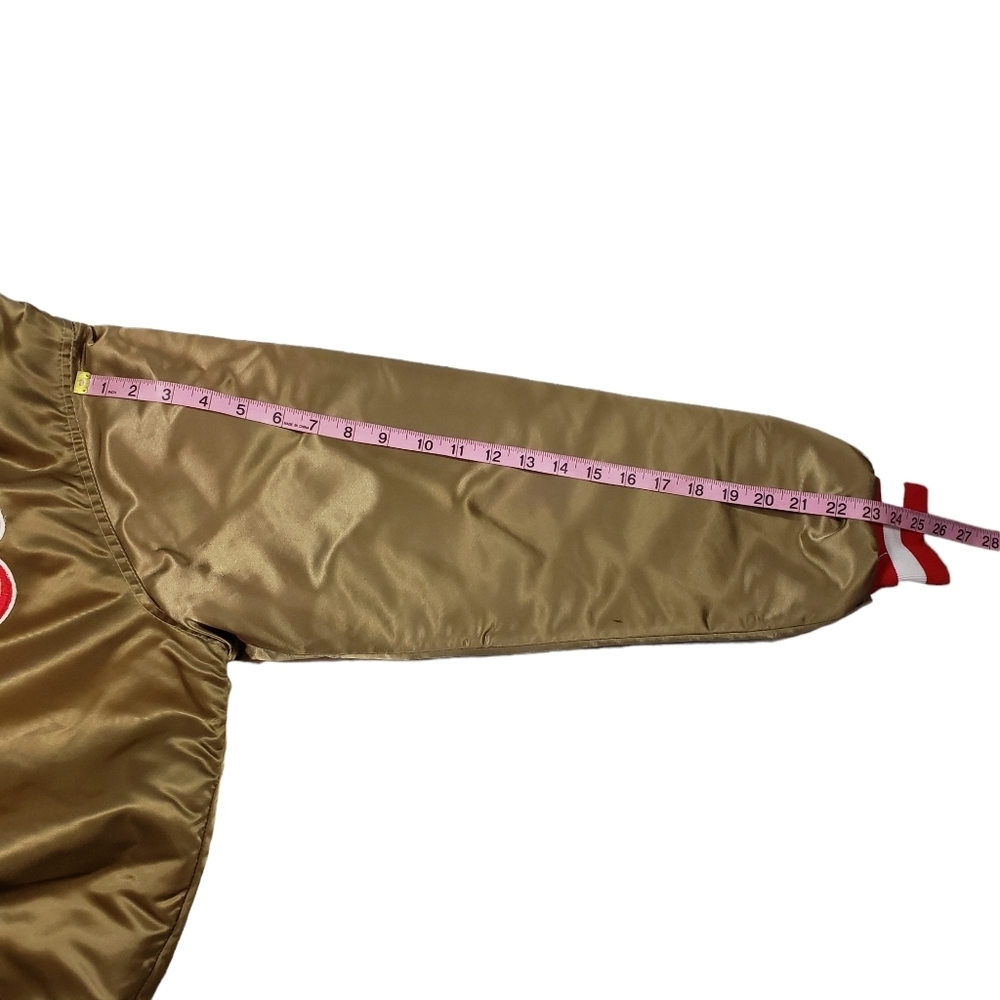 Vtg San Francisco 49ers Starter Jacket Gold Satin Bomber Sz L Old School 80s 90s - Picture 15 of 17